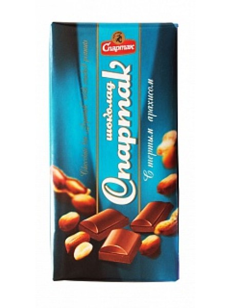 Шоколад Спартак с тертым Арахисом конв (НОВОГ.СИМВ) 90гр*26 Шоколад Спартак с тертым Арахисом конв (НОВОГ.СИМВ) 90гр*26